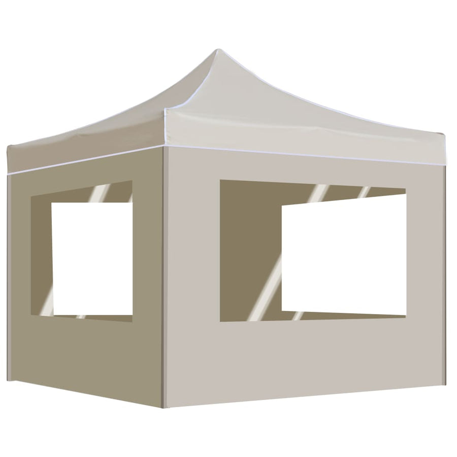 Partytent Inklapbaar Met Wanden 2X2 M Aluminium Crème