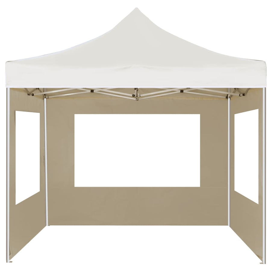 Partytent Inklapbaar Met Wanden 2X2 M Aluminium Crème