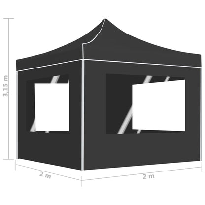 Partytent Inklapbaar Met Wanden 2X2 M Aluminium Antraciet