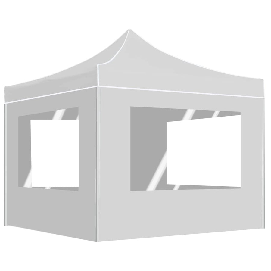 Partytent Inklapbaar Met Wanden 2X2 M Aluminium Wit