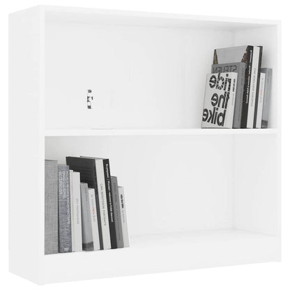 Boekenkast 80x24x75 cm bewerkt hout wit
