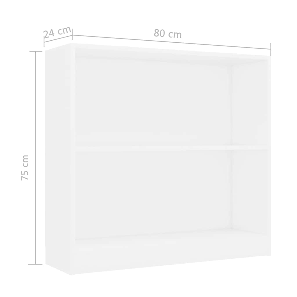 Boekenkast 80x24x75 cm bewerkt hout wit