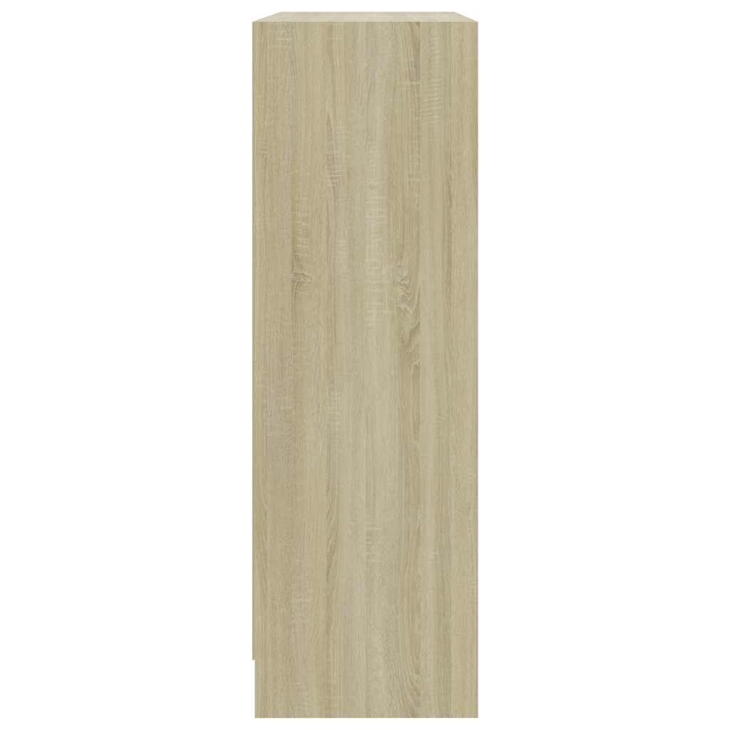 Boekenkast 80x24x75 cm bewerkt hout sonoma eikenkleurig