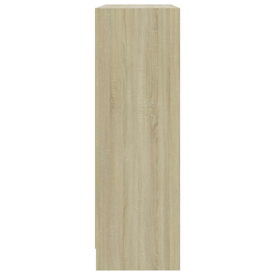 Boekenkast 80x24x75 cm bewerkt hout sonoma eikenkleurig