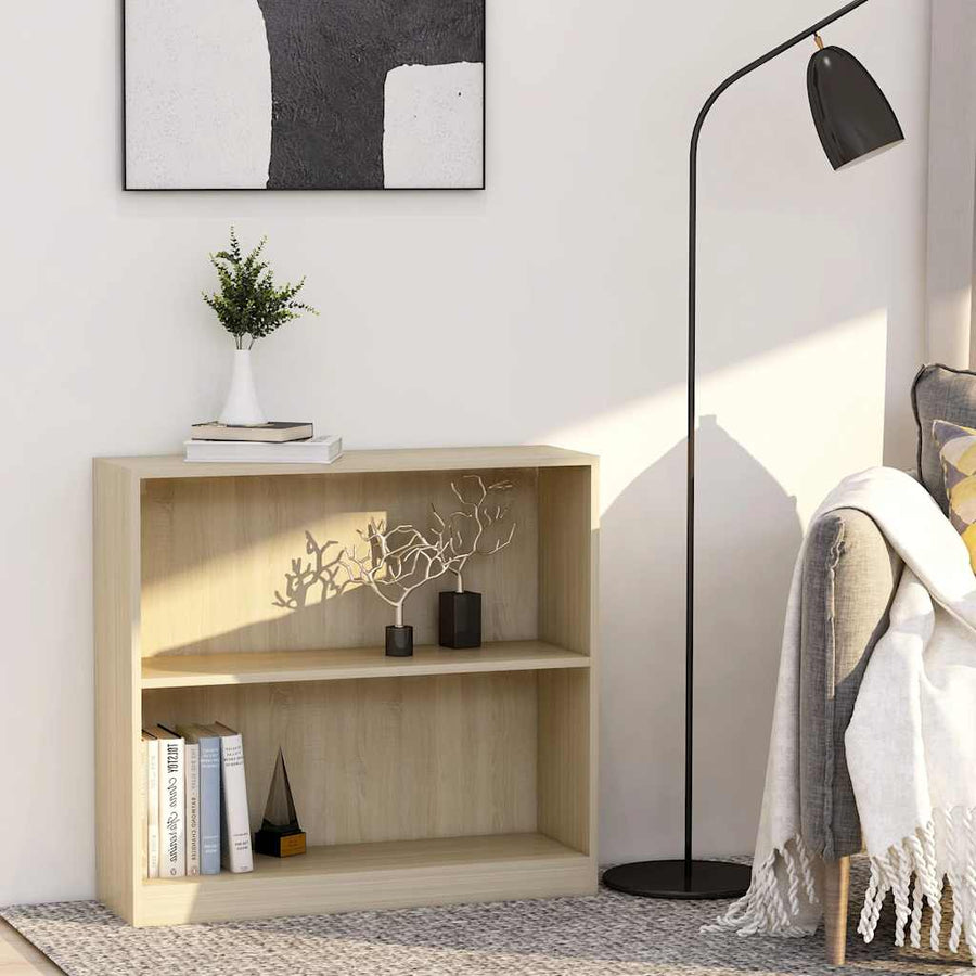 Boekenkast 80x24x75 cm bewerkt hout sonoma eikenkleurig
