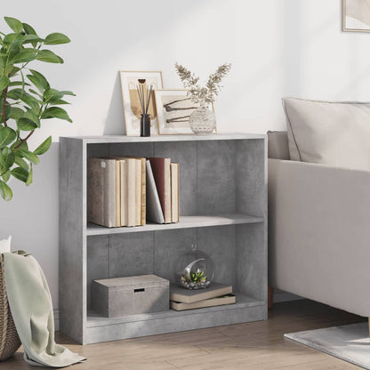 Boekenkast 80X24X75 Cm Bewerkt Hout Betongrijs 1 80 x 24 x 75 cm