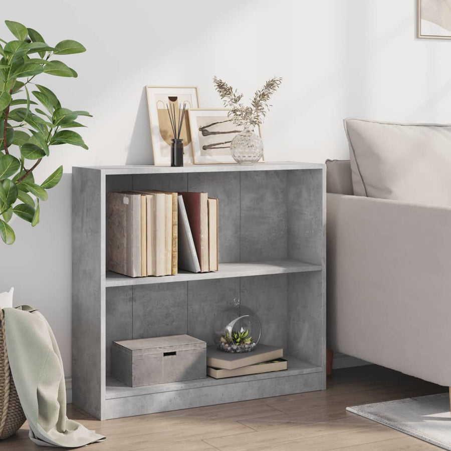 Boekenkast 80X24X75 Cm Bewerkt Hout Betongrijs 1 80 x 24 x 75 cm