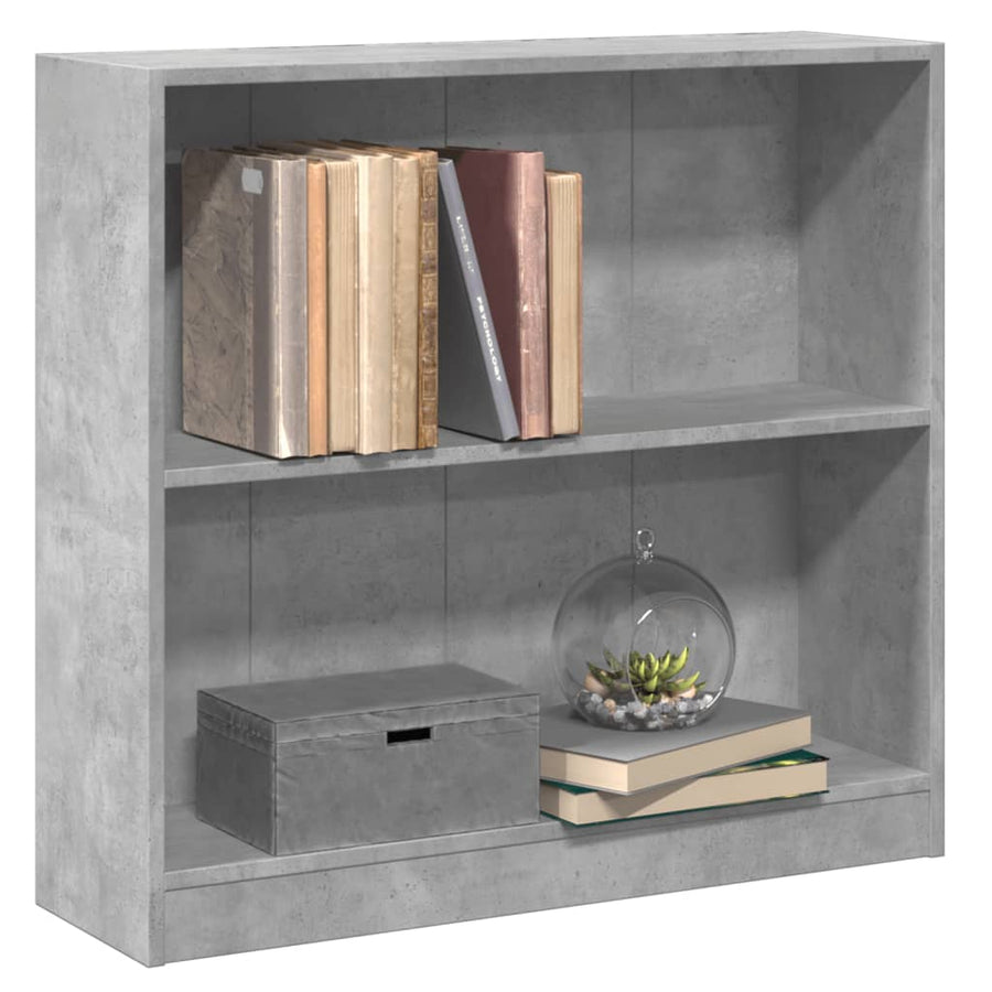 Boekenkast 80X24X75 Cm Bewerkt Hout Betongrijs 1 80 x 24 x 75 cm