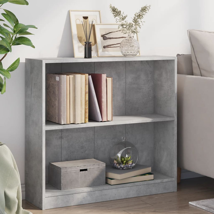 Boekenkast 80X24X75 Cm Bewerkt Hout Betongrijs 1 80 x 24 x 75 cm