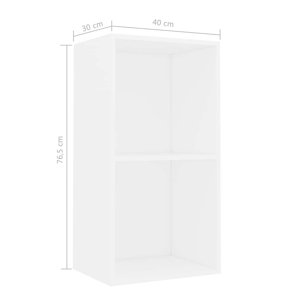 Boekenkast 40x30x76,5 cm bewerkt hout wit