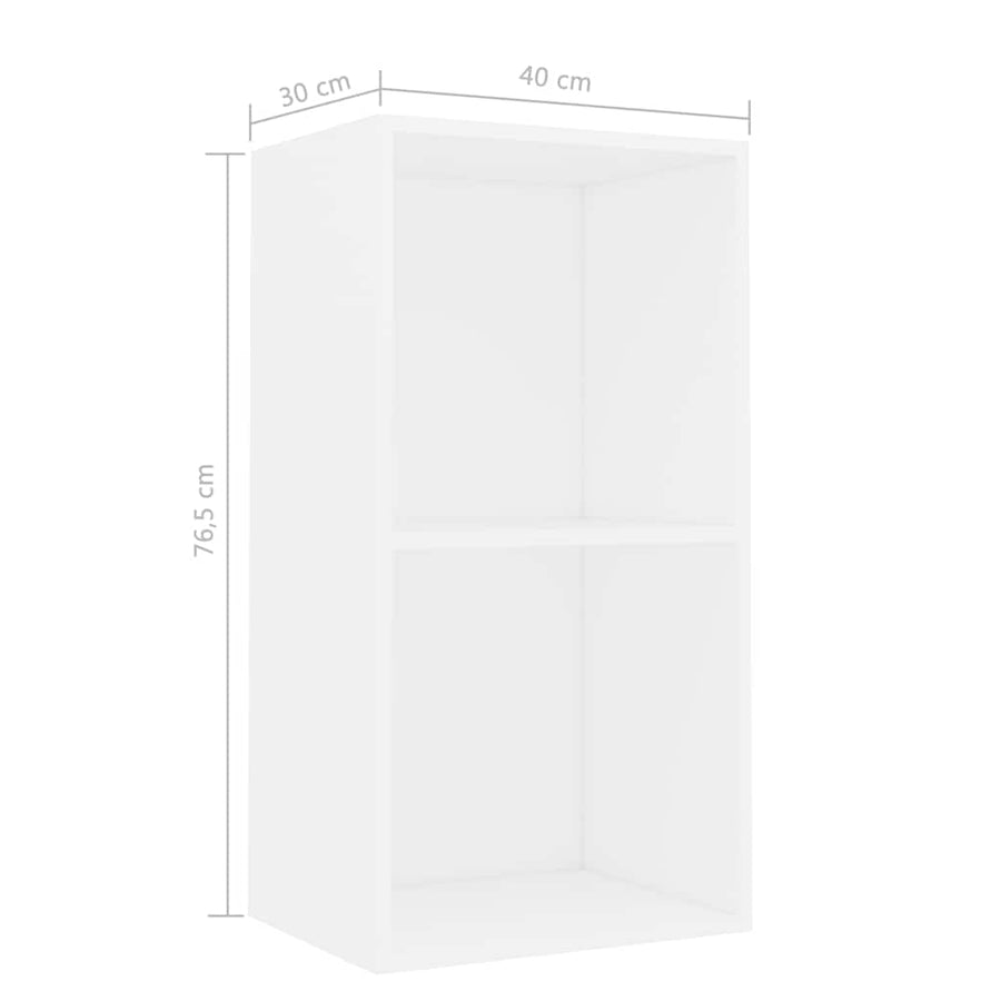 Boekenkast 40x30x76,5 cm bewerkt hout wit