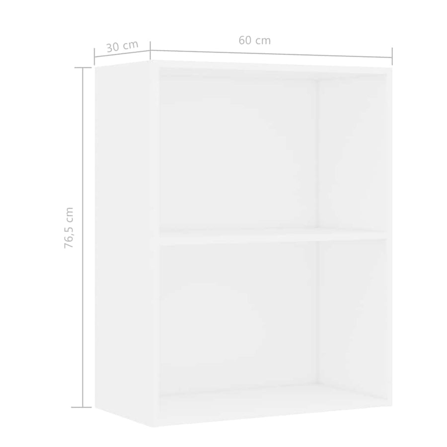 Boekenkast 60x30x76,5 cm bewerkt hout wit