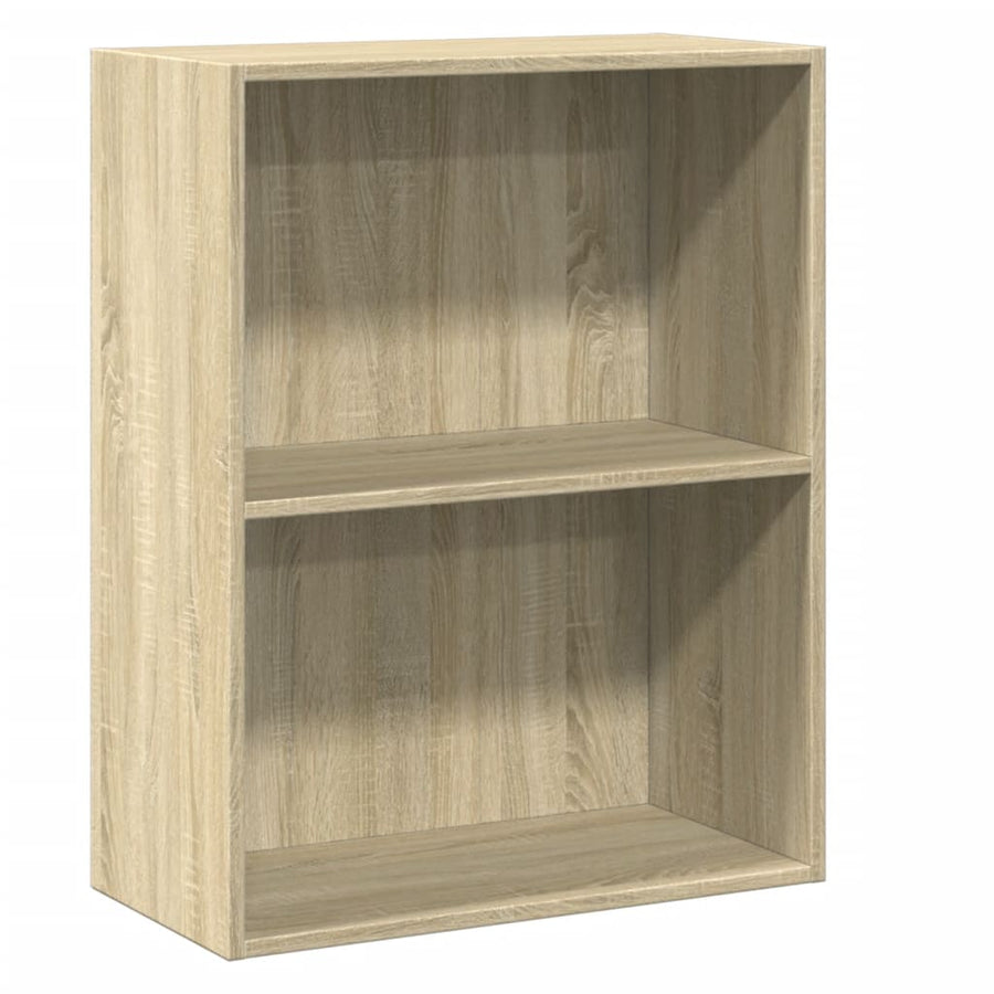 Boekenkast Met 2 Schappen 60X30X76,5 Cm Spaanplaat Sonoma Eiken 1 60 x 30 x 76.5 cm