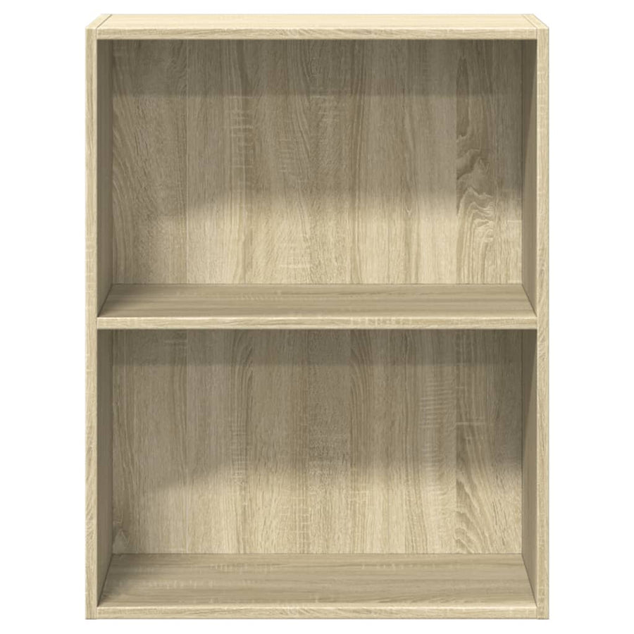 Boekenkast Met 2 Schappen 60X30X76,5 Cm Spaanplaat Sonoma Eiken 1 60 x 30 x 76.5 cm