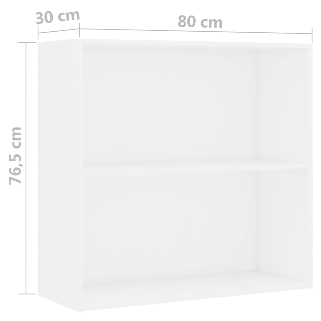 Boekenkast 80x30x76,5 cm bewerkt hout wit