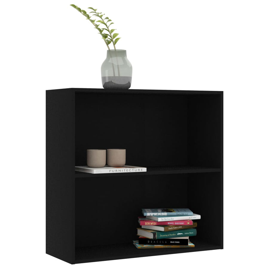 Boekenkast 80x30x76,5 cm bewerkt hout zwart