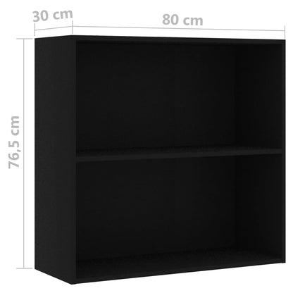 Boekenkast 80x30x76,5 cm bewerkt hout zwart