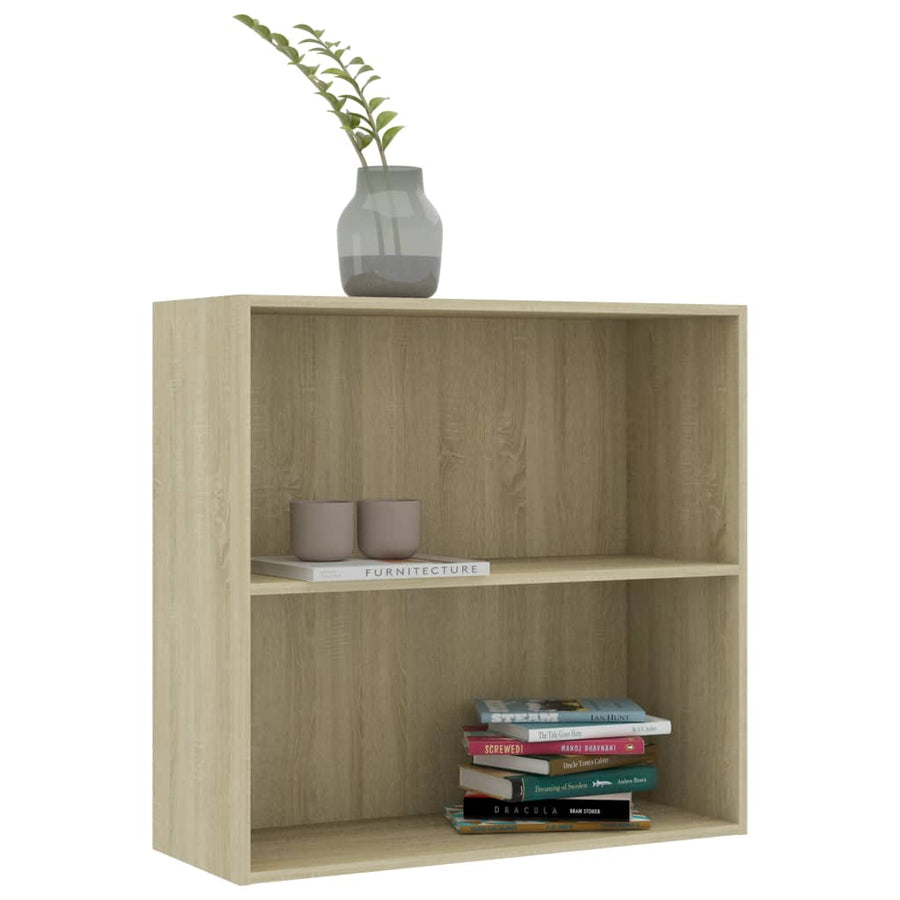 Boekenkast 80x30x76,5 cm bewerkt hout sonoma eikenkleurig