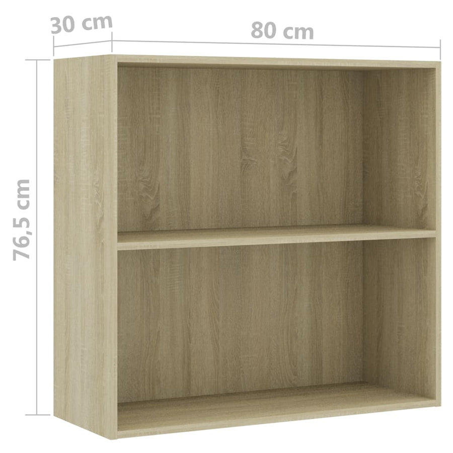 Boekenkast 80x30x76,5 cm bewerkt hout sonoma eikenkleurig