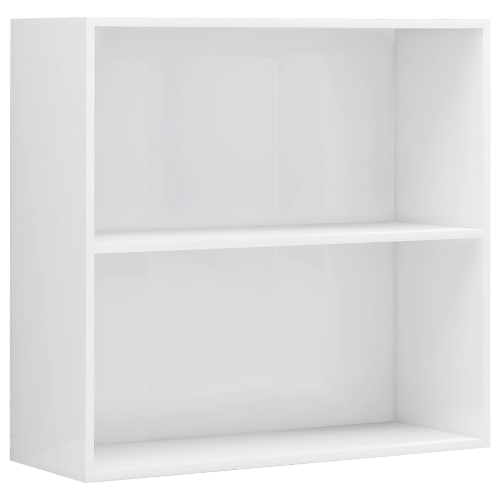 Boekenkast 2 Schappen 80X30X76,5 Cm Spaanplaat Hoogglans Wit