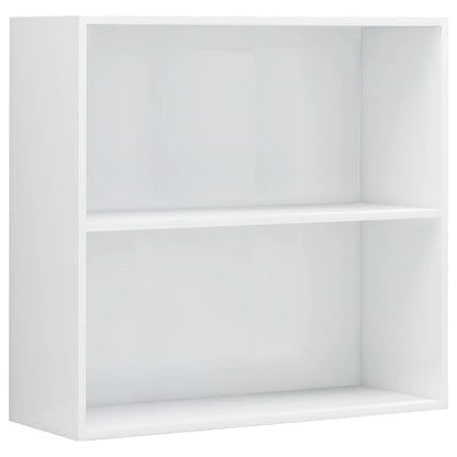Boekenkast 2 Schappen 80X30X76,5 Cm Spaanplaat Hoogglans Wit