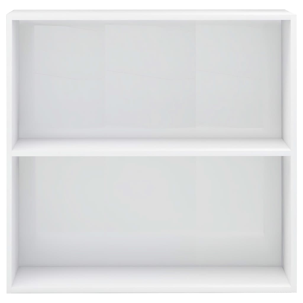 Boekenkast 2 Schappen 80X30X76,5 Cm Spaanplaat Hoogglans Wit