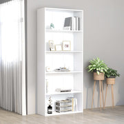 Boekenkast 80x30x189 cm wit spaanplaat 5 schappen