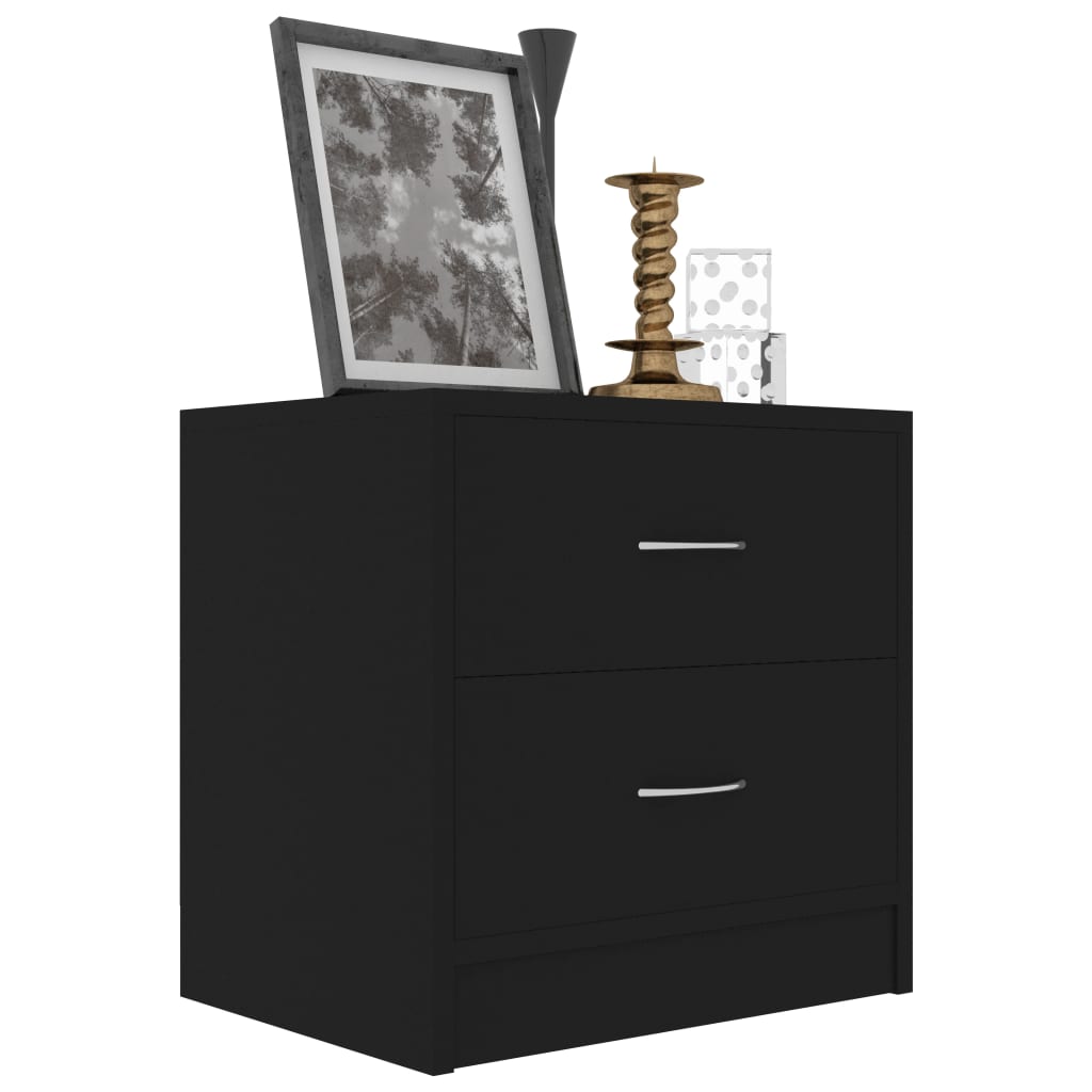 Nachtkastjes 2 st 40x30x40 cm spaanplaat zwart 2 Zwart