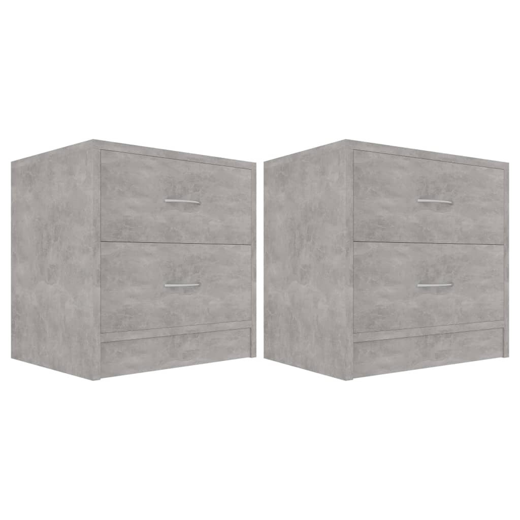 Nachtkastjes 2 st 40x30x40 cm spaanplaat betongrijs 2 Betongrijs