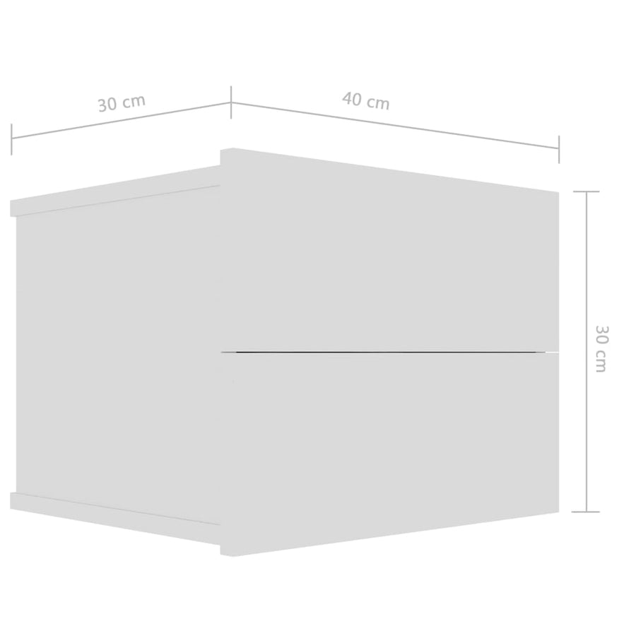 Nachtkastjes 40X30X30 Cm Spaanplaat 2 Wit