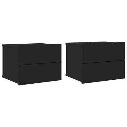 Nachtkastjes 2 st 40x30x30 cm bewerkt hout zwart