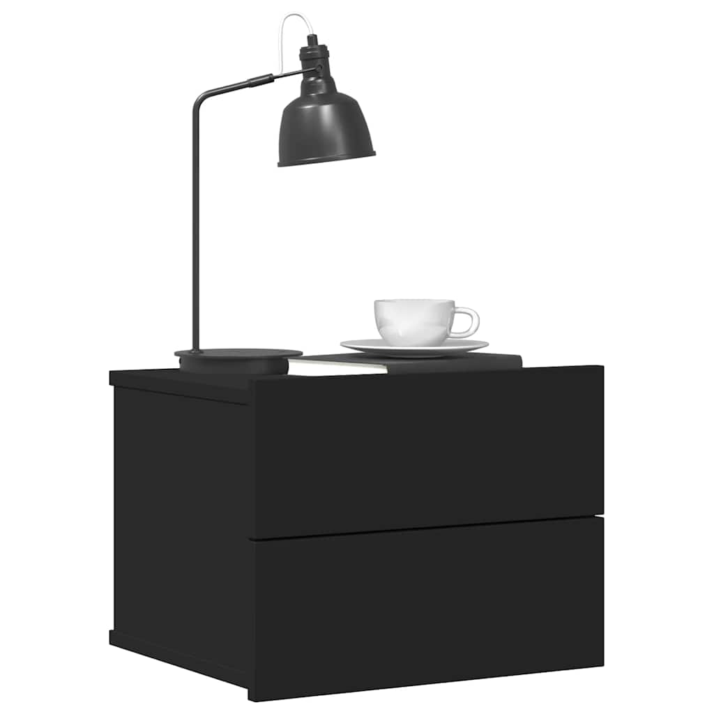 Nachtkastjes 2 st 40x30x30 cm bewerkt hout zwart