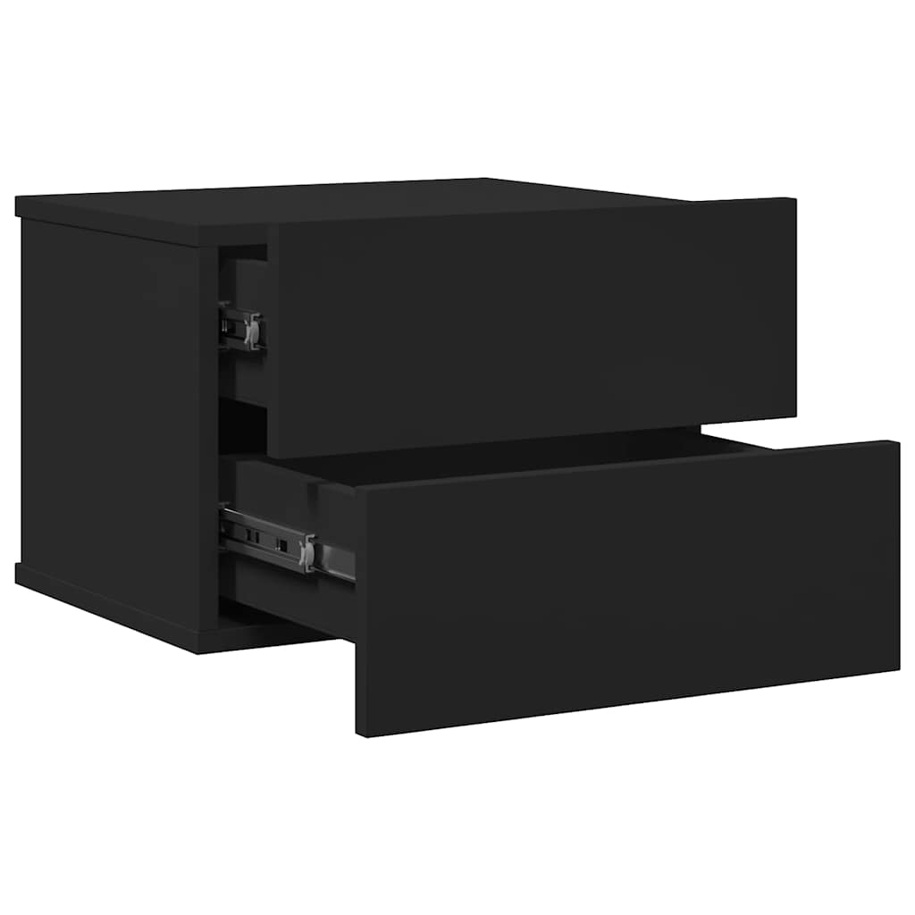 Nachtkastjes 2 st 40x30x30 cm bewerkt hout zwart