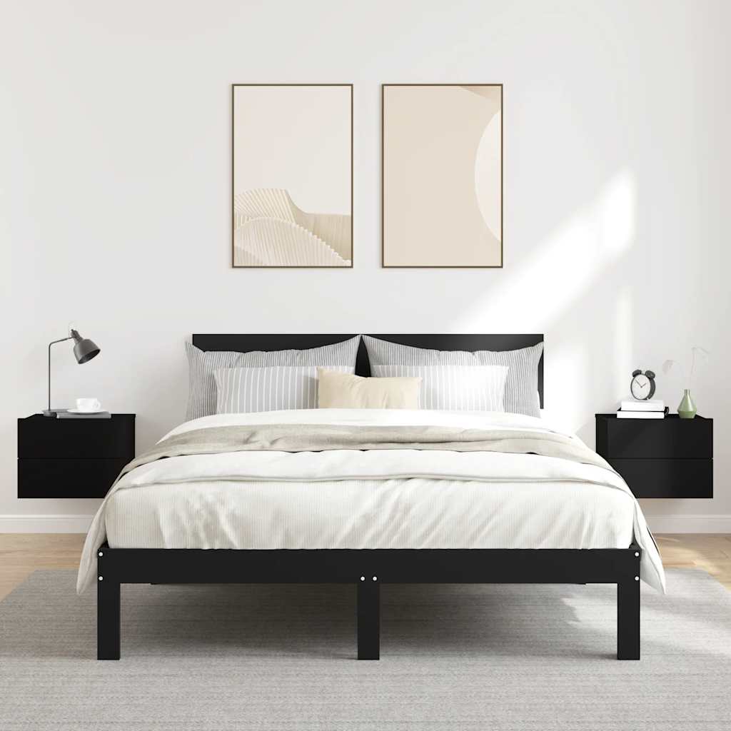 Nachtkastjes 2 st 40x30x30 cm bewerkt hout zwart