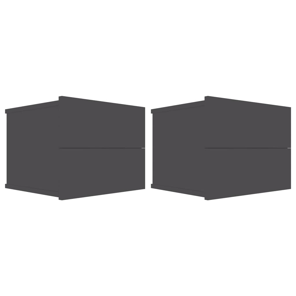 Nachtkastjes 2 st 40x30x30 cm bewerkt hout grijs