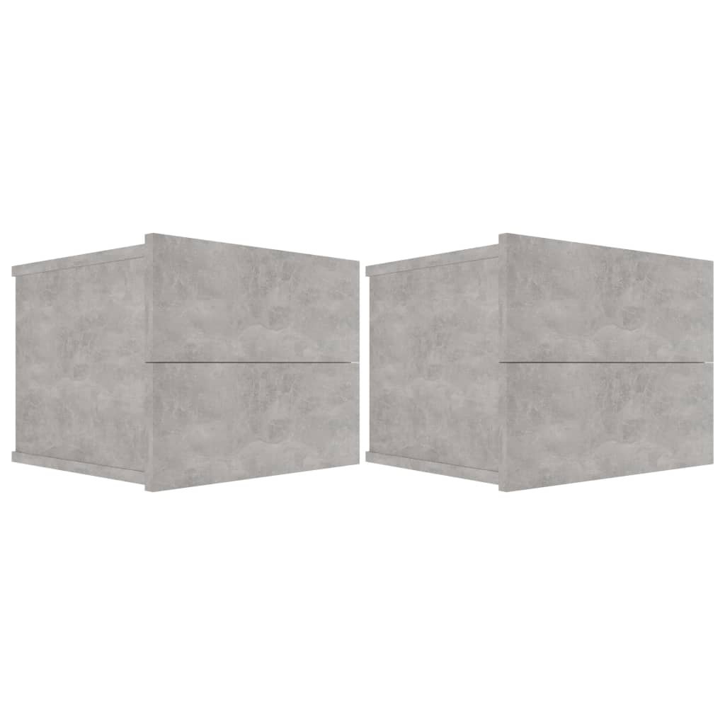 Nachtkastjes 2 st 40x30x30 cm spaanplaat betongrijs 2 Betongrijs