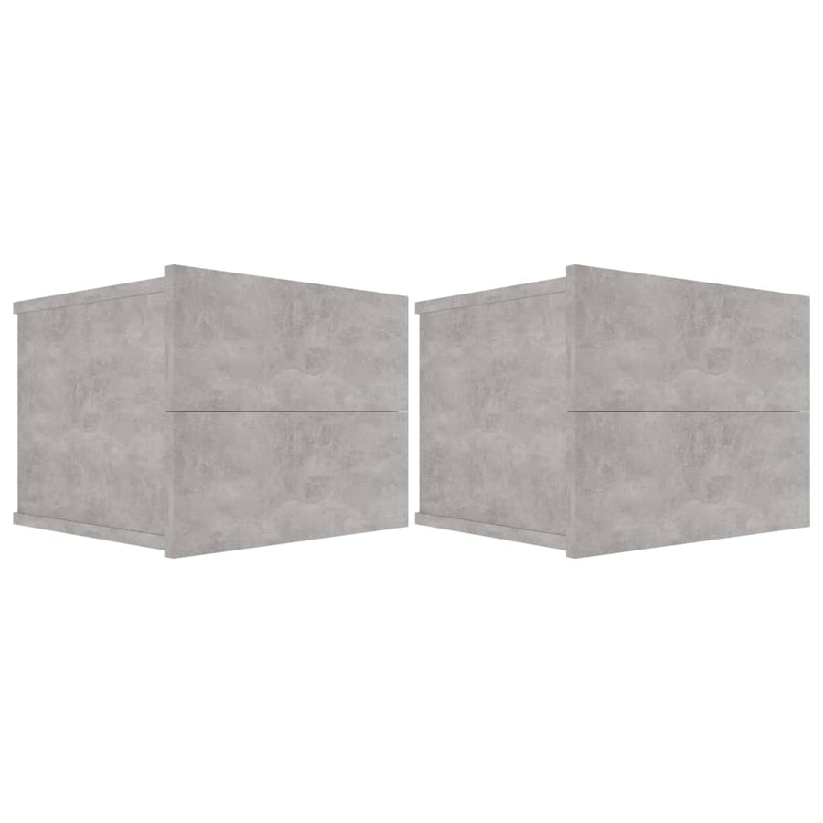 Nachtkastjes 2 st 40x30x30 cm spaanplaat betongrijs 2 Betongrijs