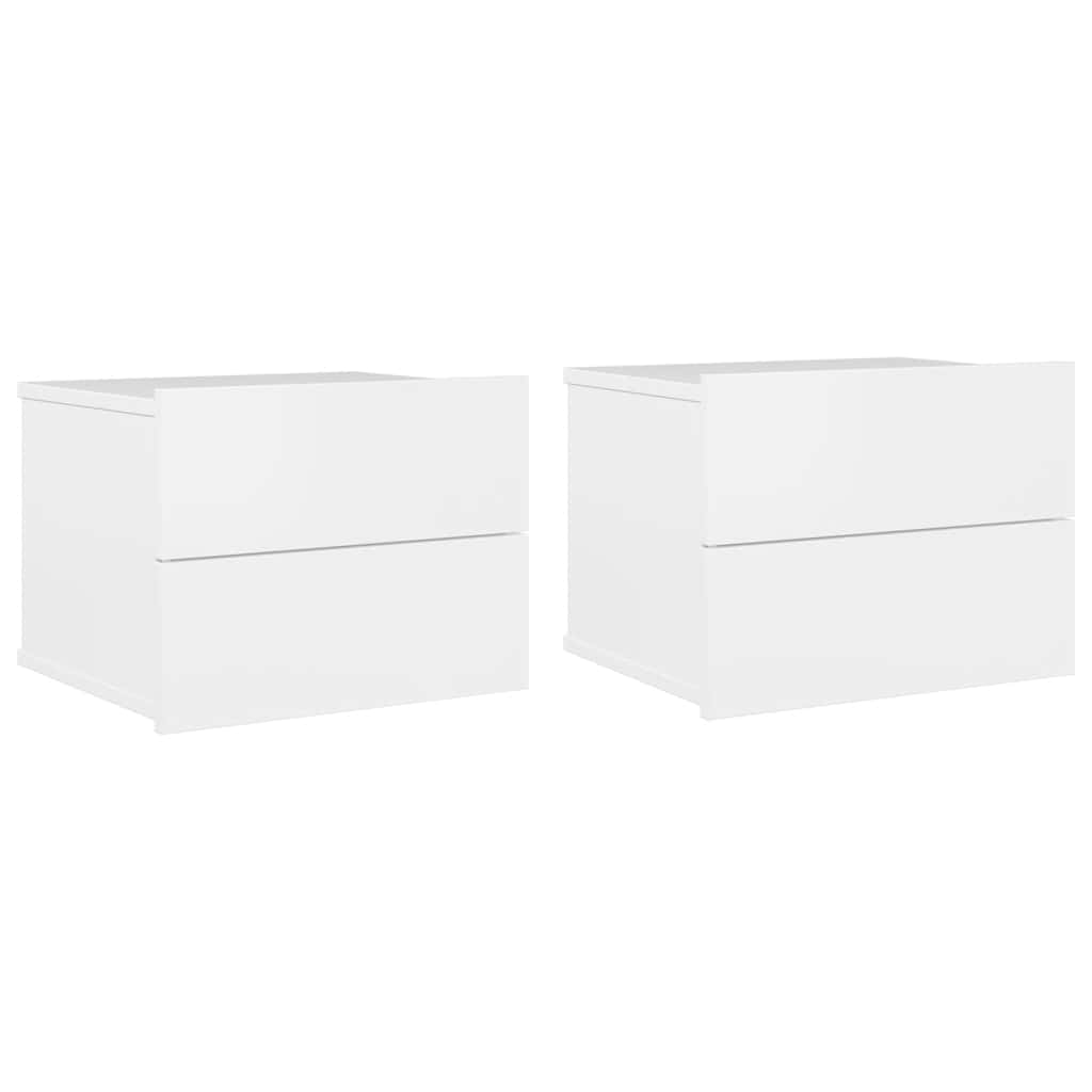 Nachtkastjes 2 st 40x30x30 cm bewerkt hout hoogglans wit