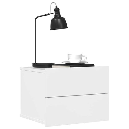 Nachtkastjes 2 st 40x30x30 cm bewerkt hout hoogglans wit