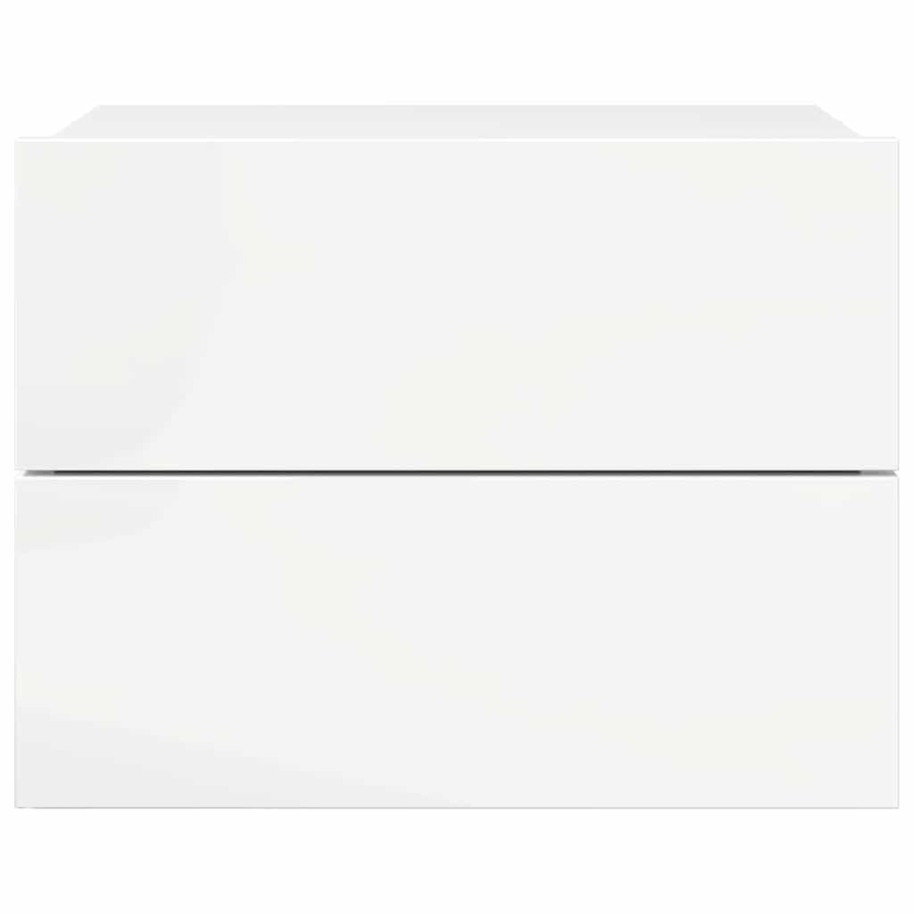 Nachtkastjes 2 st 40x30x30 cm bewerkt hout hoogglans wit