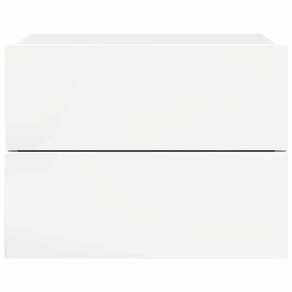 Nachtkastjes 2 st 40x30x30 cm bewerkt hout hoogglans wit