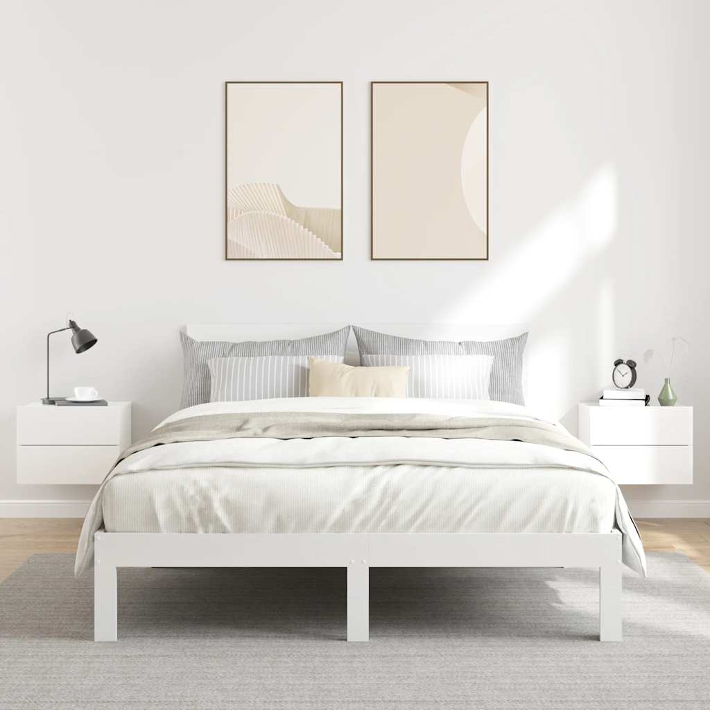 Nachtkastjes 2 st 40x30x30 cm bewerkt hout hoogglans wit