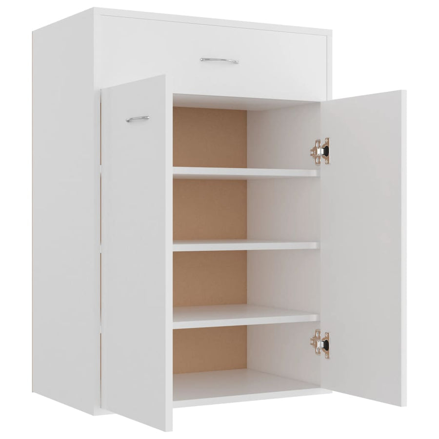 Schoenenkast 60X35X84 Cm Bewerkt Hout Wit