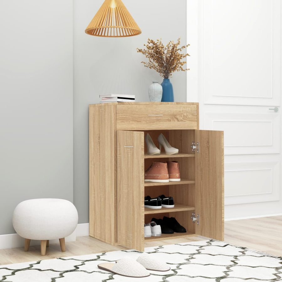 Schoenenkast 60x35x84 cm bewerkt hout sonoma eikenkleurig