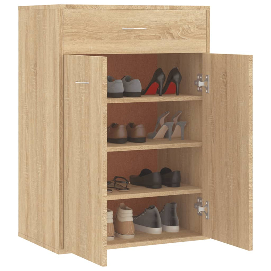 Schoenenkast 60x35x84 cm bewerkt hout sonoma eikenkleurig