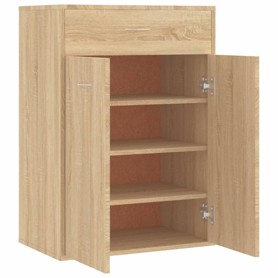 Schoenenkast 60x35x84 cm bewerkt hout sonoma eikenkleurig