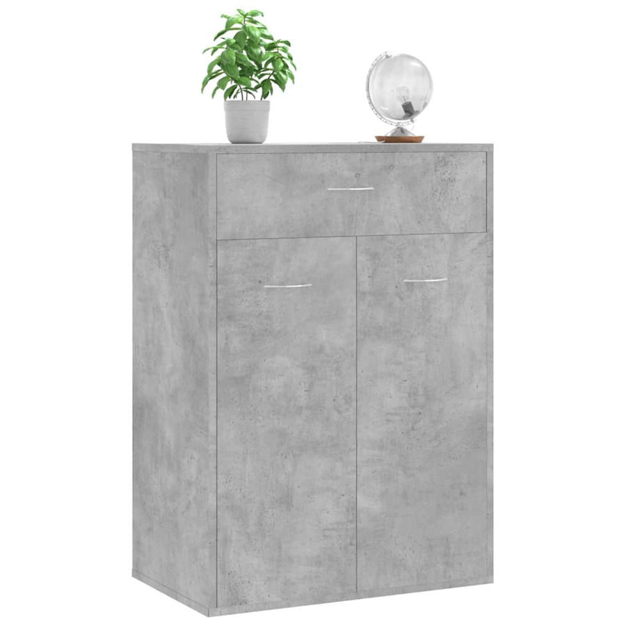 Schoenenkast 60X35X84 Cm Bewerkt Hout Betongrijs 1