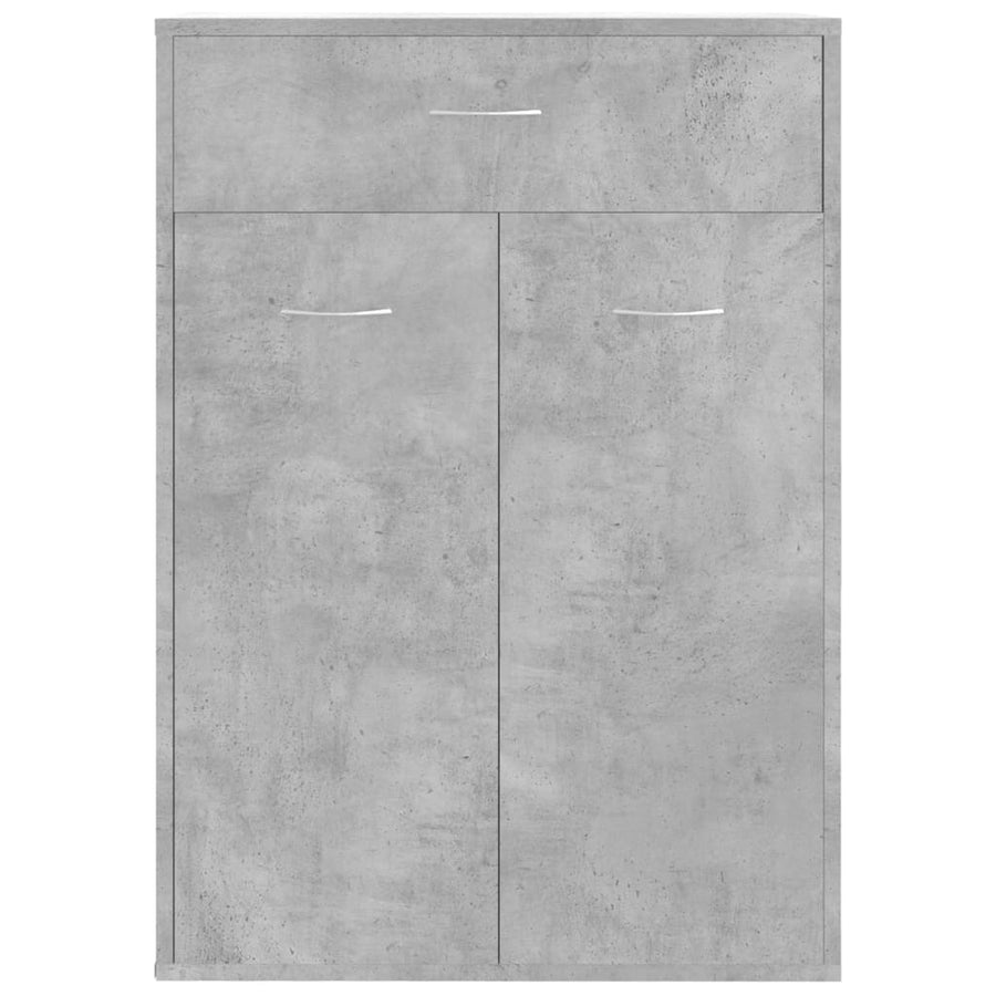 Schoenenkast 60X35X84 Cm Bewerkt Hout Betongrijs 1