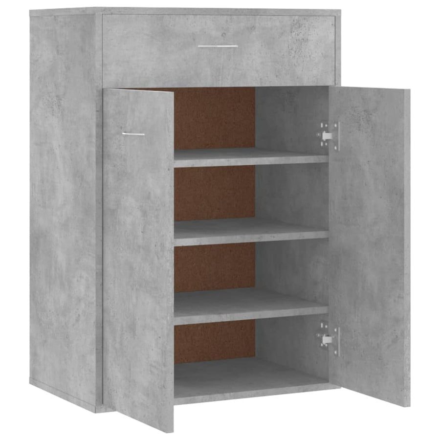 Schoenenkast 60X35X84 Cm Bewerkt Hout Betongrijs 1