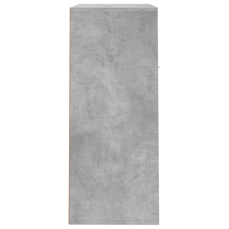 Schoenenkast 60X35X84 Cm Bewerkt Hout Betongrijs 1